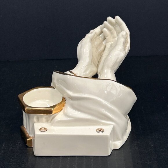 Vtg Bradford Exchange "In His Hands" Porcelain Candle Holder 2002 - Picture 3 of 9